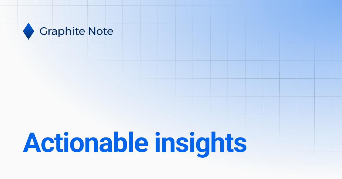 Actionable insights | Graphite Note Documentation